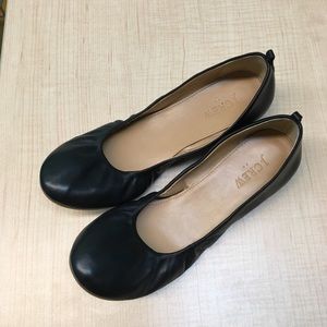 J. Crew Black Leather Flats, Size 8.5